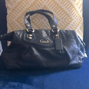 Black and gold Coach bag